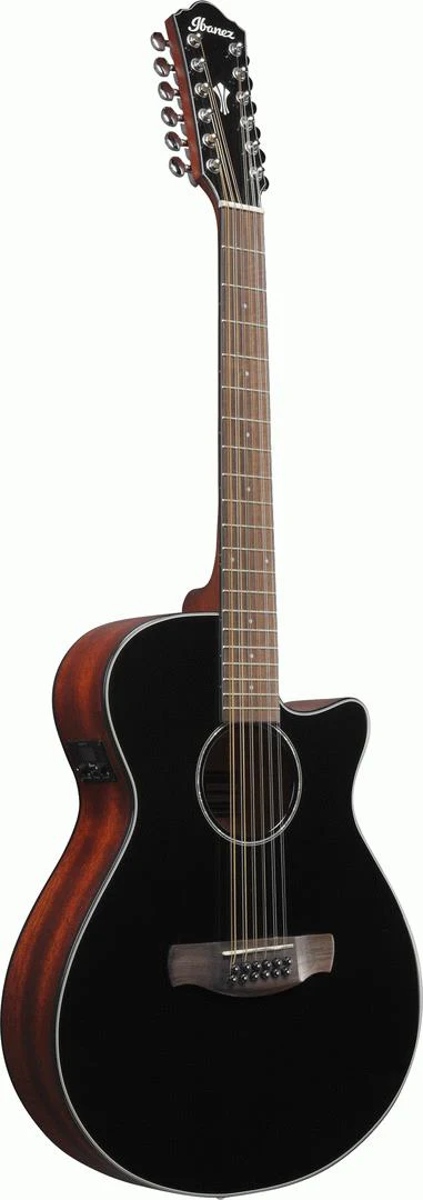 Ibanez AEG5012 Acoustic Guitar in Black High Gloss - Image 5