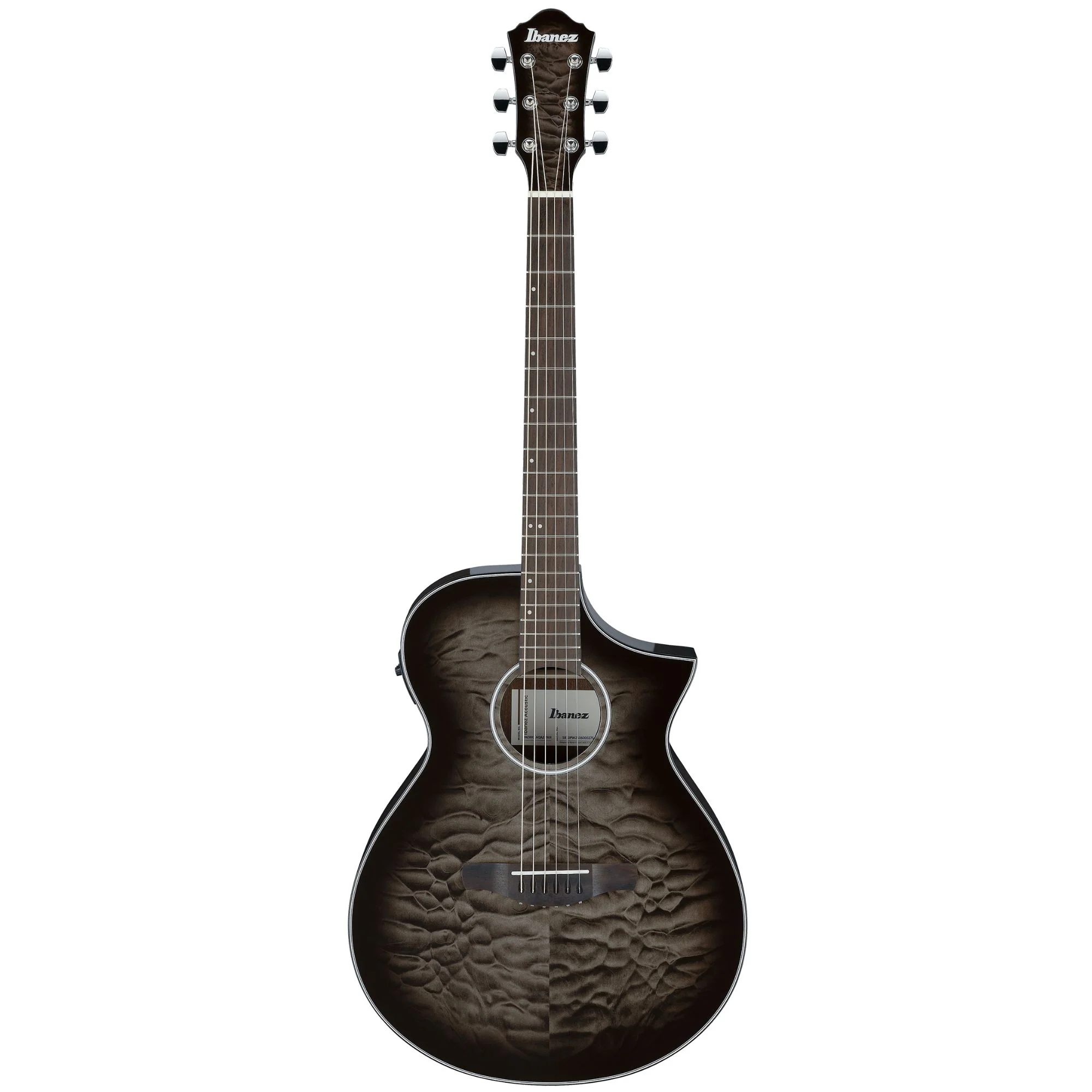 Ibanez AEWC16QA Transparent Black Sunburst High Gloss top, Natural High Gloss back and sides Acoustic Guitar