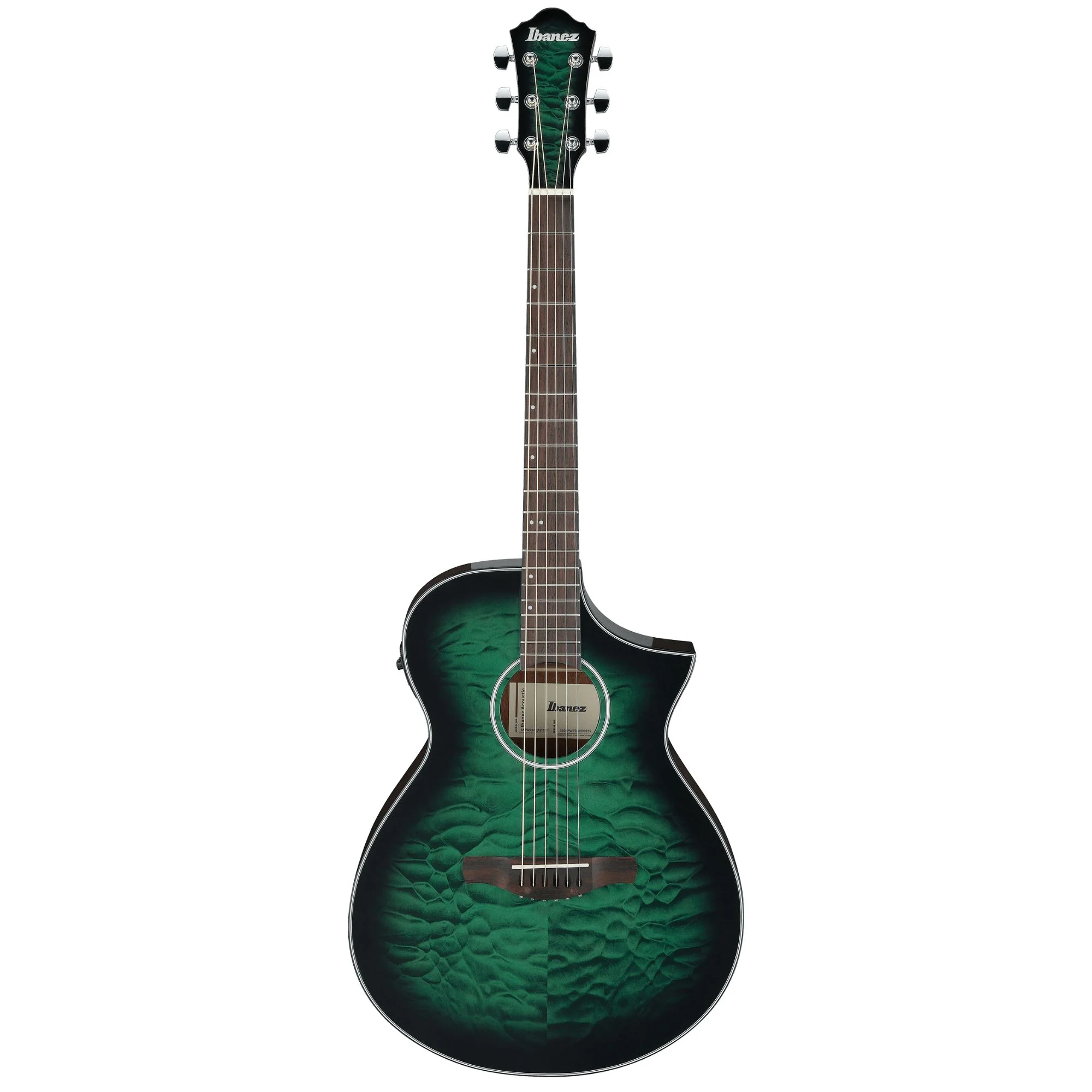 Ibanez AEWC16QA Transparent Emerald Burst High Gloss top, Natural High Gloss back and sides Acoustic Guitar