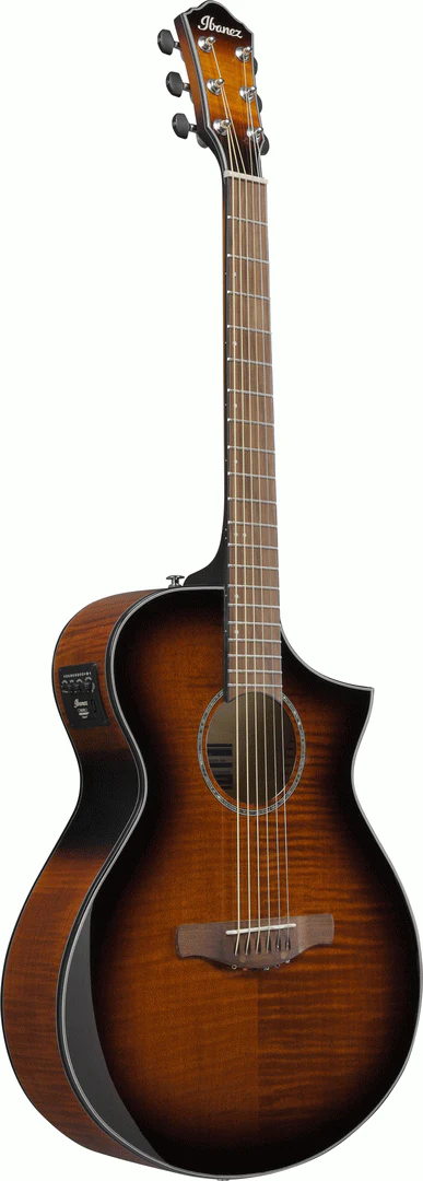 Ibanez AEWC400 Acoustic Guitar in Amber Sunburst High Gloss - Image 3