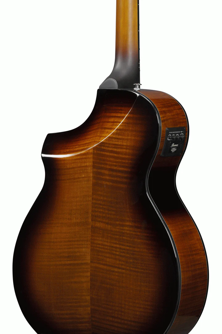 Ibanez AEWC400 Acoustic Guitar in Amber Sunburst High Gloss - Image 4