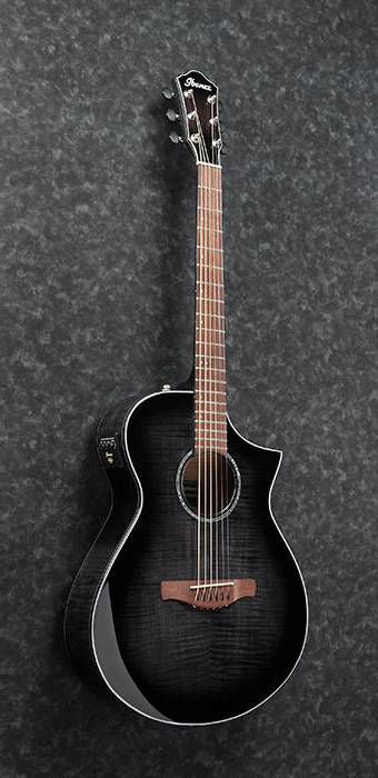 Ibanez AEWC400 Acoustic Guitar in Transparent Black Sunburst High Gloss - Image 3