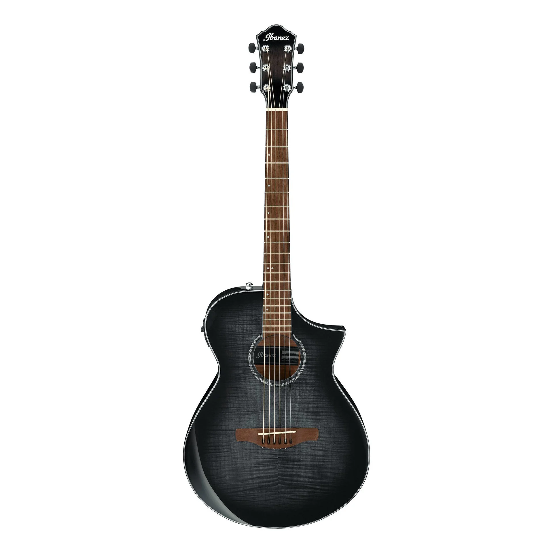 Ibanez AEWC400 Acoustic Guitar in Transparent Black Sunburst High Gloss - Image 6