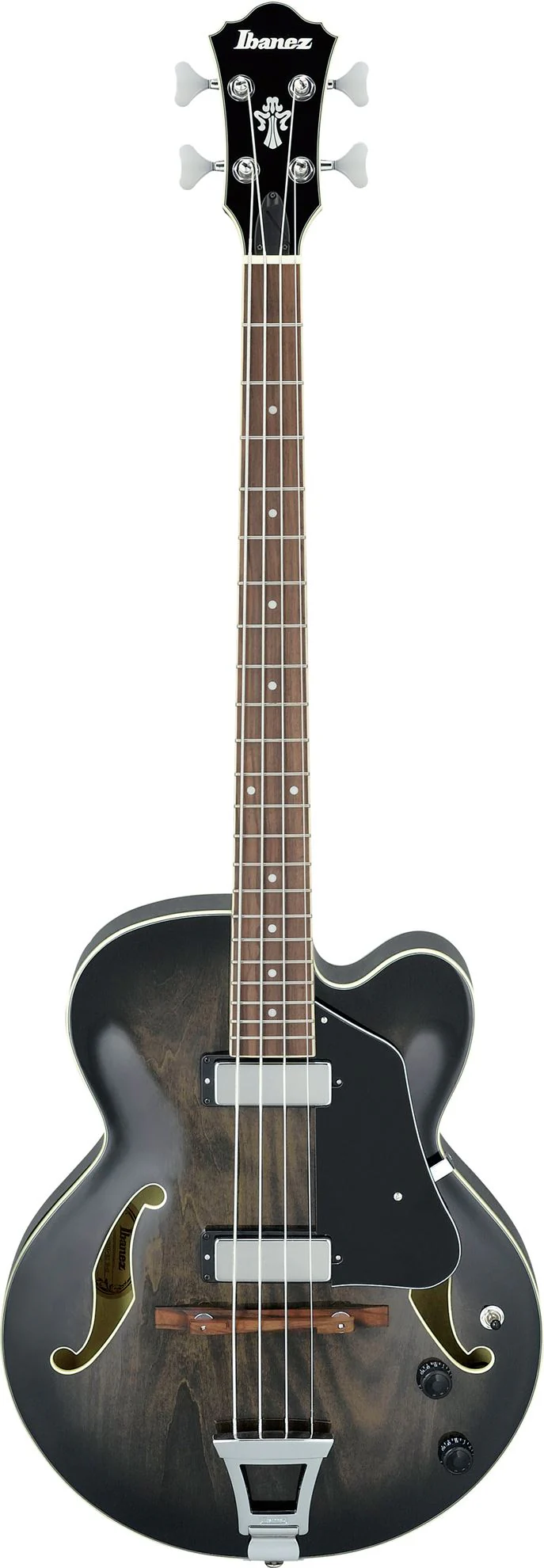Ibanez AFB200 Artcore Hollowbody 4-String Bass Guitar in Transparent Black Sunburst - Image 8