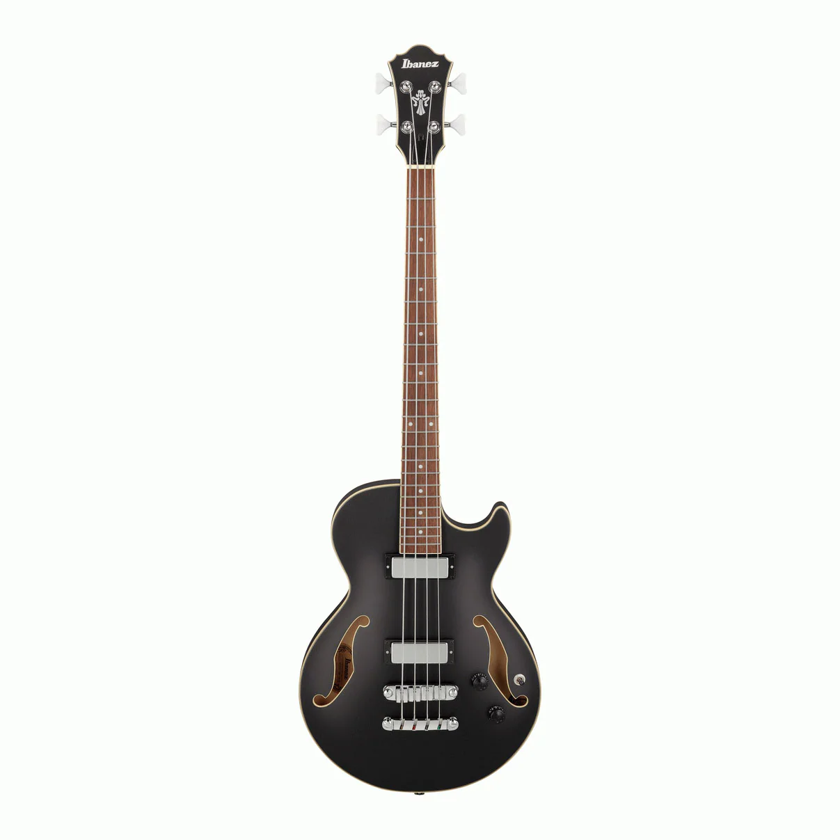 Ibanez AGB200 Artcore Hollow Body Electric Bass Guitar in Black Flat - Image 6