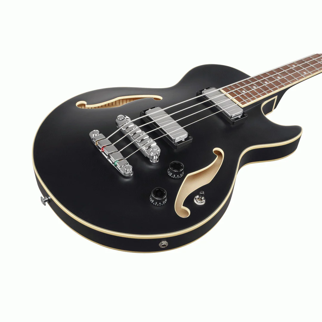 Ibanez AGB200 Artcore Hollow Body Electric Bass Guitar in Black Flat - Image 9