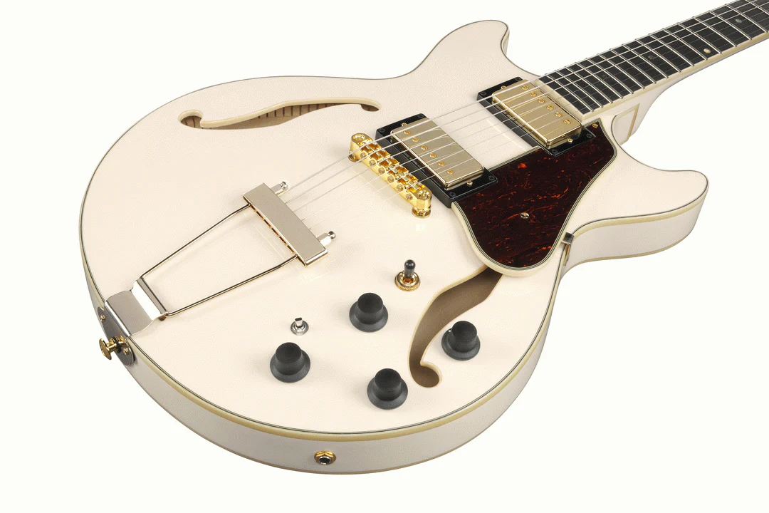 Ibanez AMH90 Artcore Hollow Body Electric Guitar in Ivory - Image 6