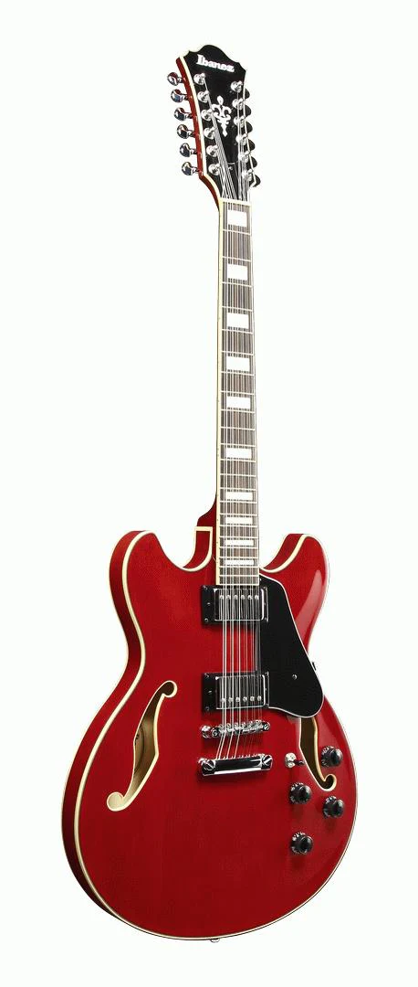 Ibanez AS7312 Artcore Hollow Body 12-String Electric Guitar in Transparent Cherry Red - Image 4