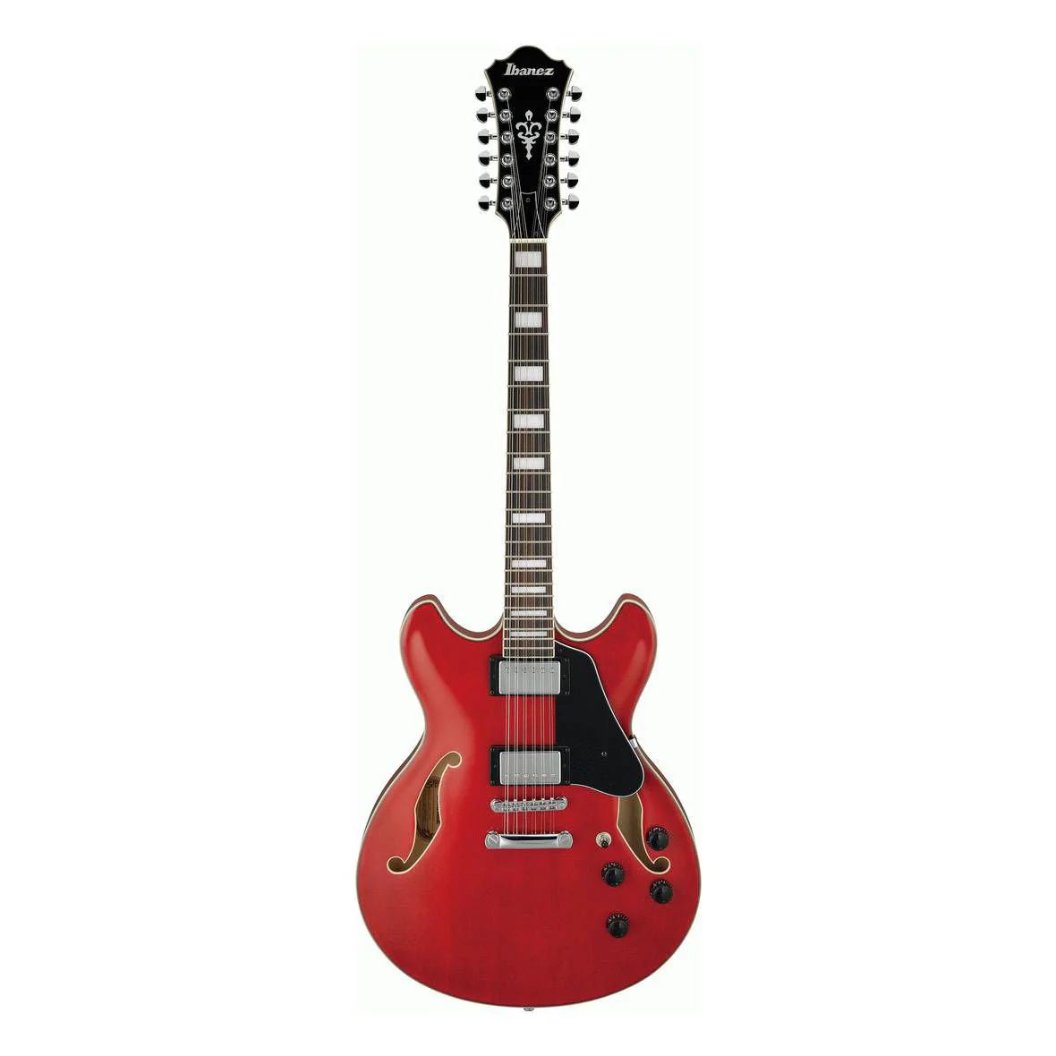 Ibanez AS7312 Artcore Hollow Body 12-String Electric Guitar in Transparent Cherry Red - Image 5