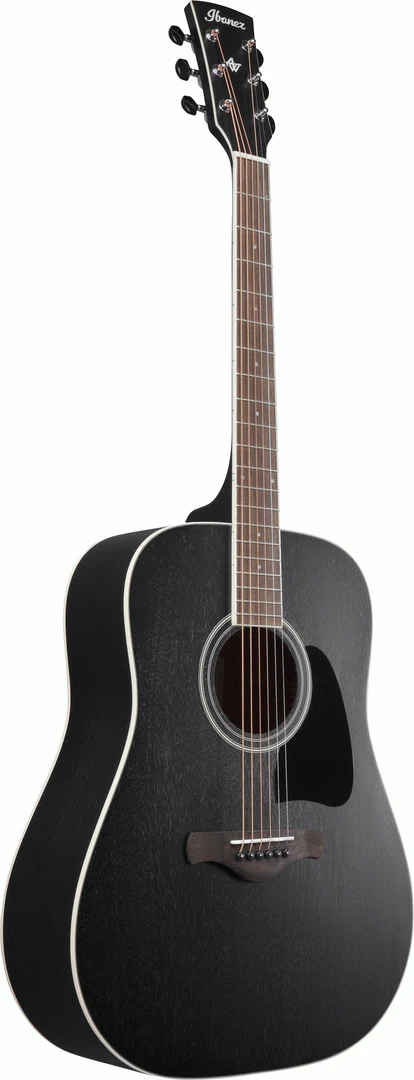 Ibanez AW84 Artwood Acoustic Guitar in Weathered Black - Image 3