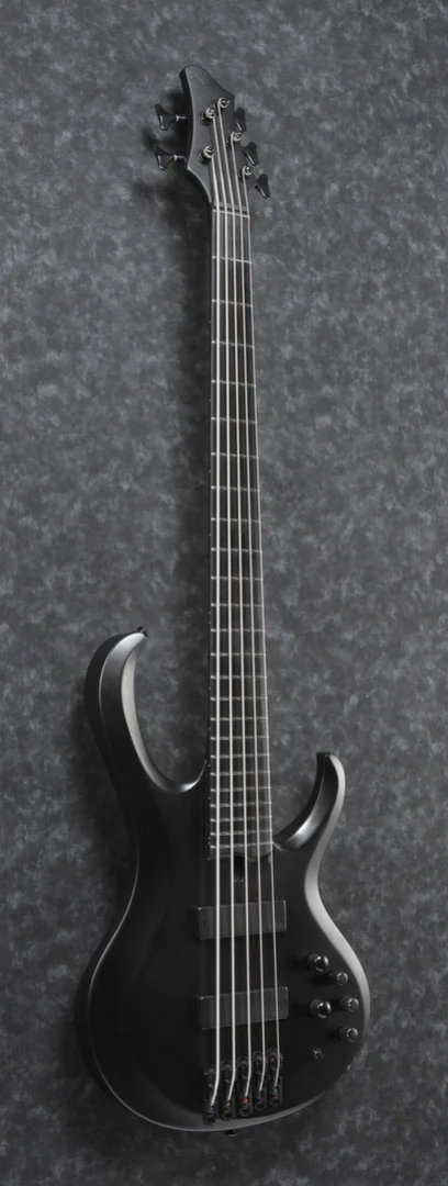 Ibanez BTB625EX Iron Label 5-String Electric Bass Guitar in Black Flat - Image 3