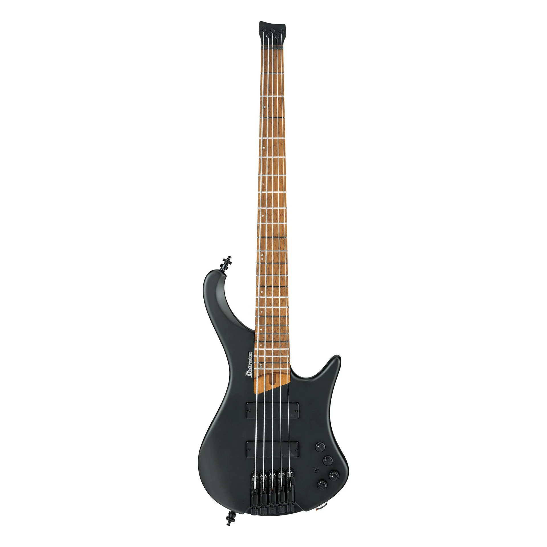 Ibanez EHB1005 Headless 5-String Bass Guitar in Black Flat with Bag - Image 6