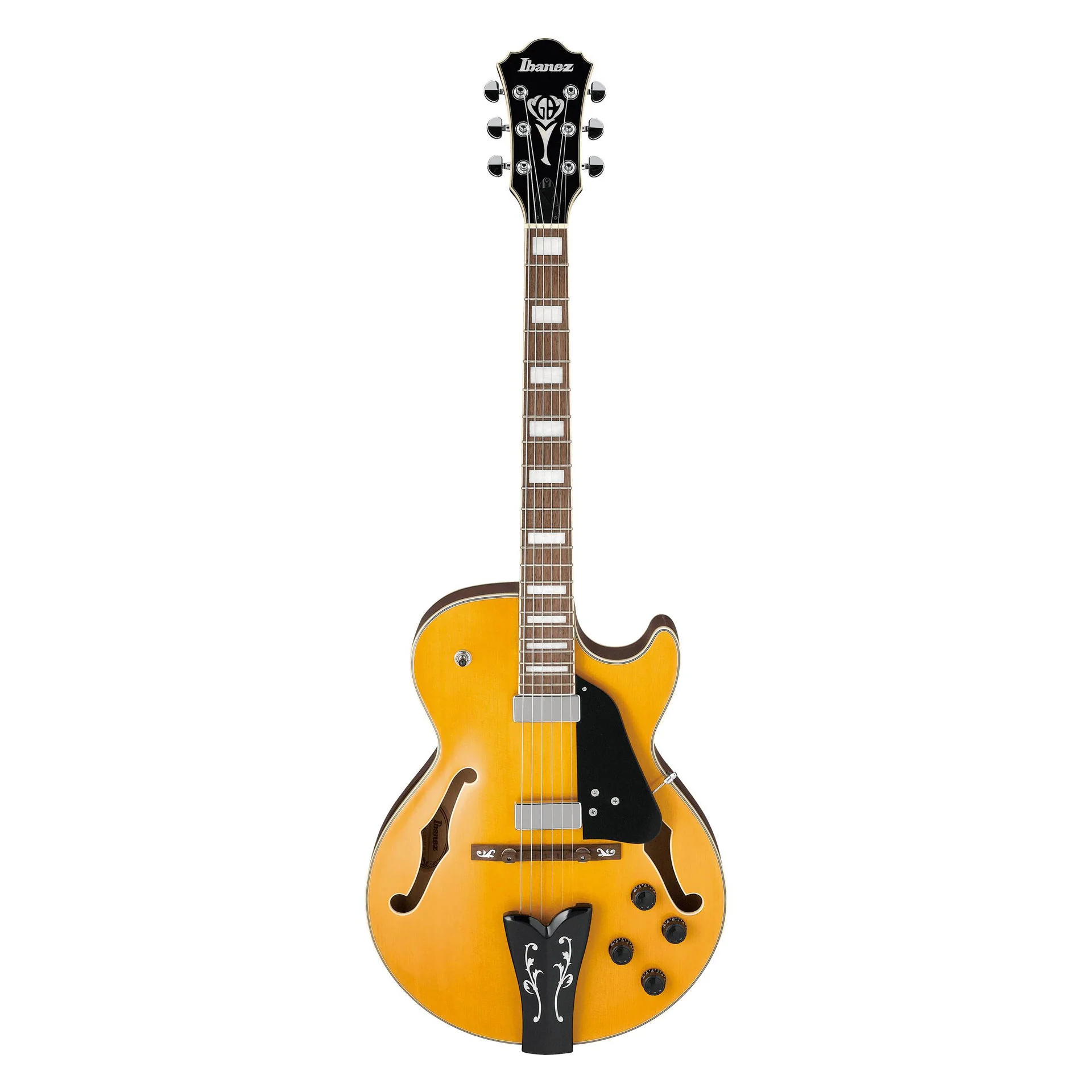 Ibanez GB10EM George Benson Signature Hollow Body Electric Guitar in Antique Amber - Image 6