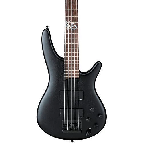 Ibanez K5 Fieldy Signature 5-String Bass Guitar in Black Flat - Image 4