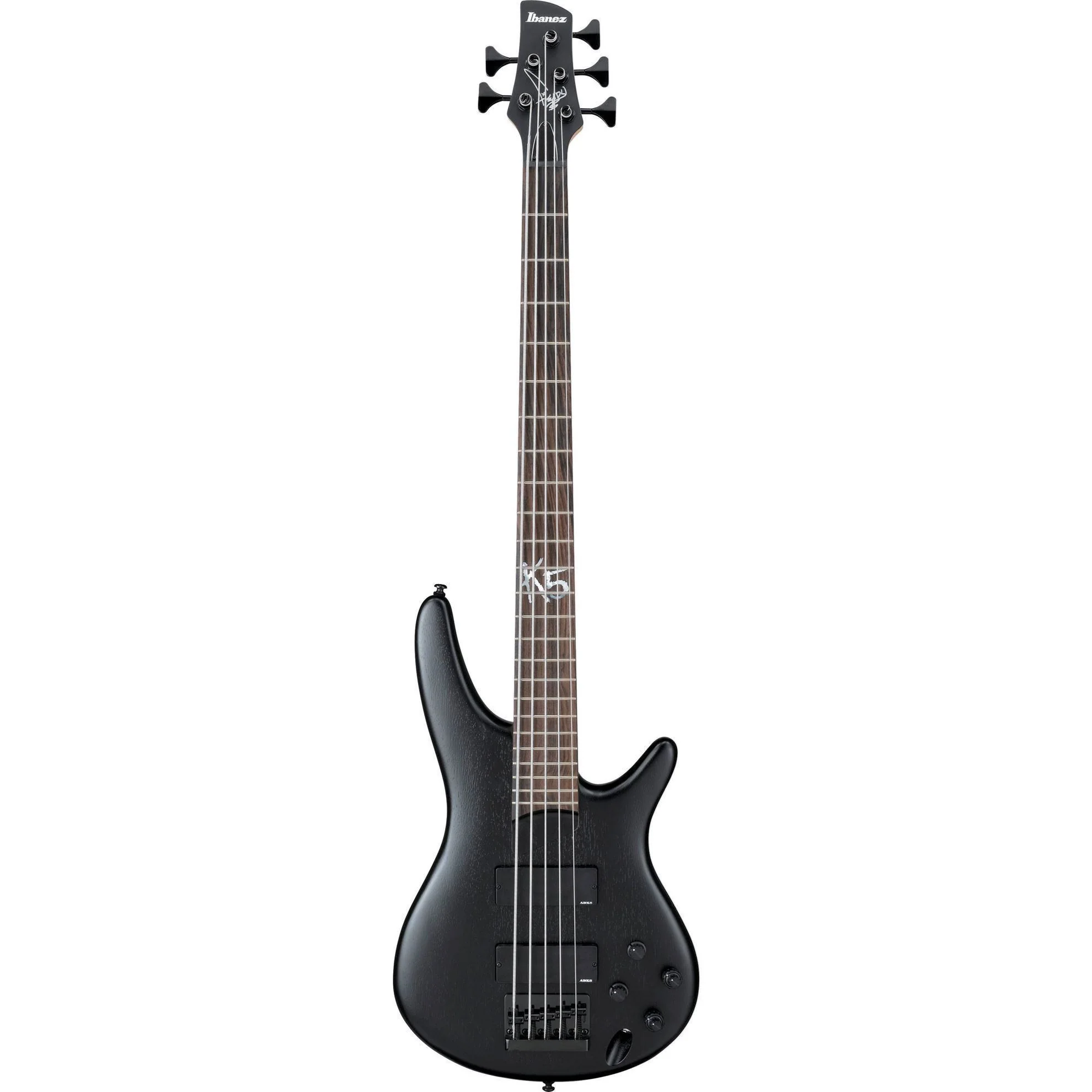 Ibanez K5 Fieldy Signature 5-String Bass Guitar in Black Flat - Image 5