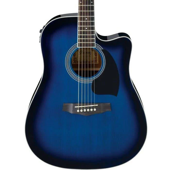 Ibanez PF15ECE Acoustic Guitar - Trans Blue High Gloss - Image 2