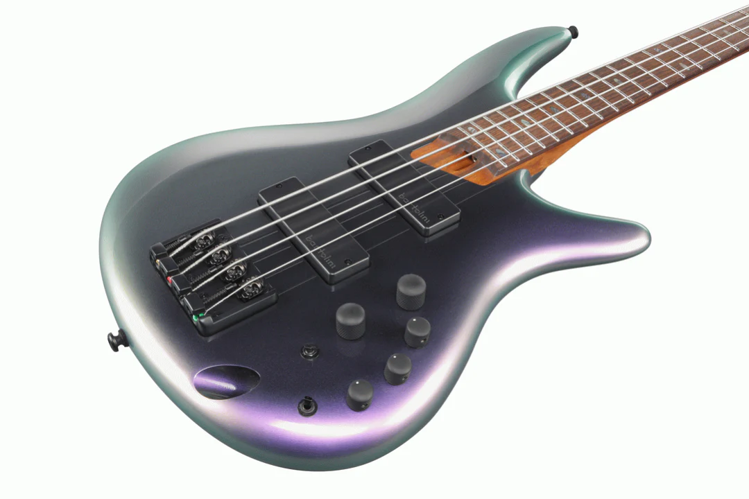 Ibanez SR500E Electric Bass Guitar in Black Aurora Burst - Image 4