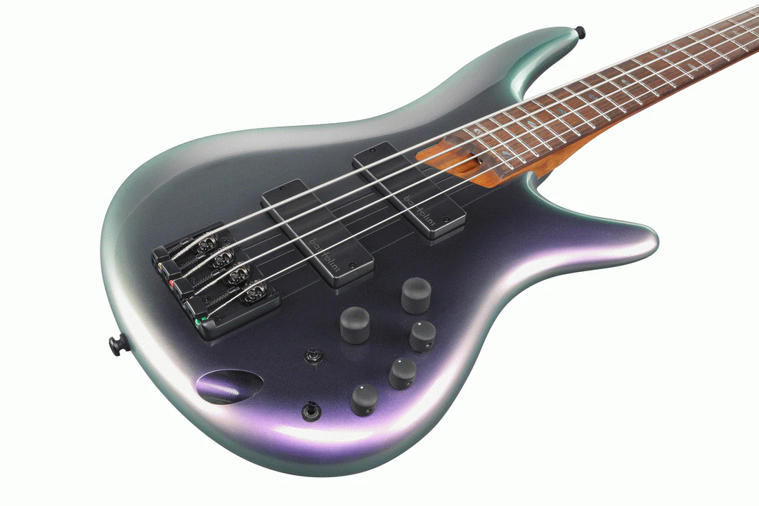Ibanez SR500E Electric Bass Guitar in Black Aurora Burst - Image 6