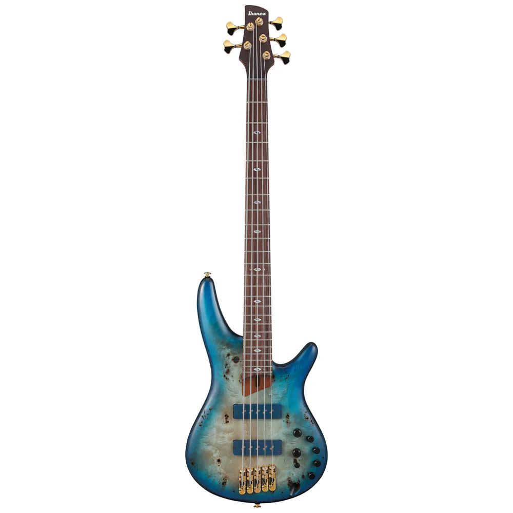 Ibanez SR6605 5 String Electric Bass with Case - Ghost Fleet Blue Burst - Image 8