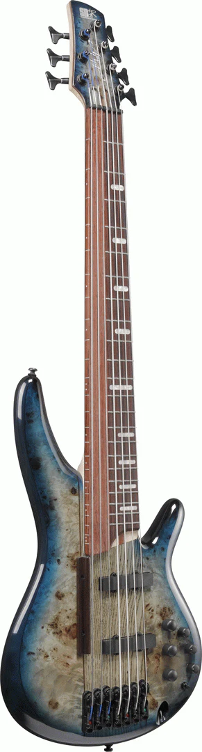 Ibanez SRAS7 7-string Ashula Electric Bass Guitar in Cosmic Blue Starburst - Image 10