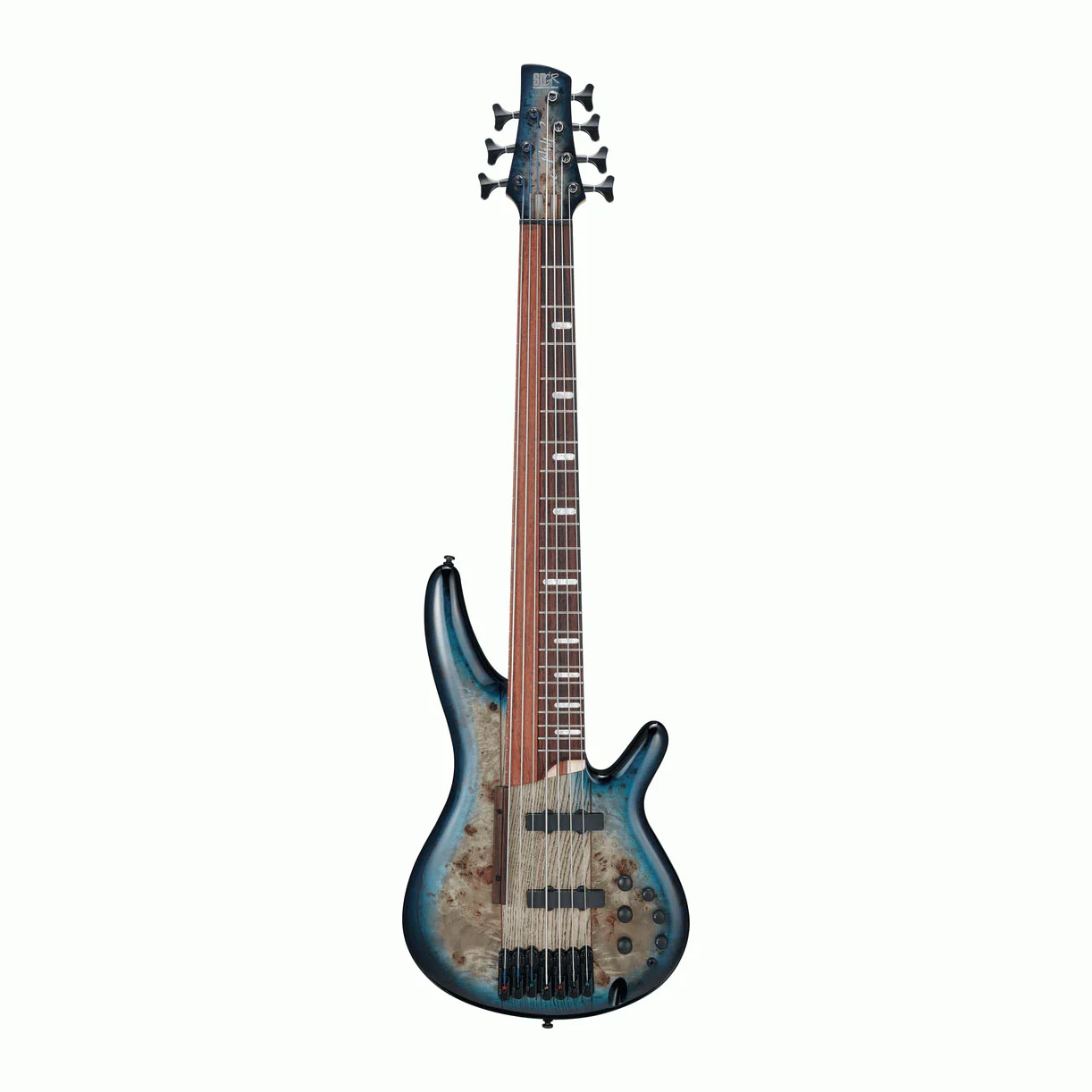 Ibanez SRAS7 7-string Ashula Electric Bass Guitar in Cosmic Blue Starburst - Image 7