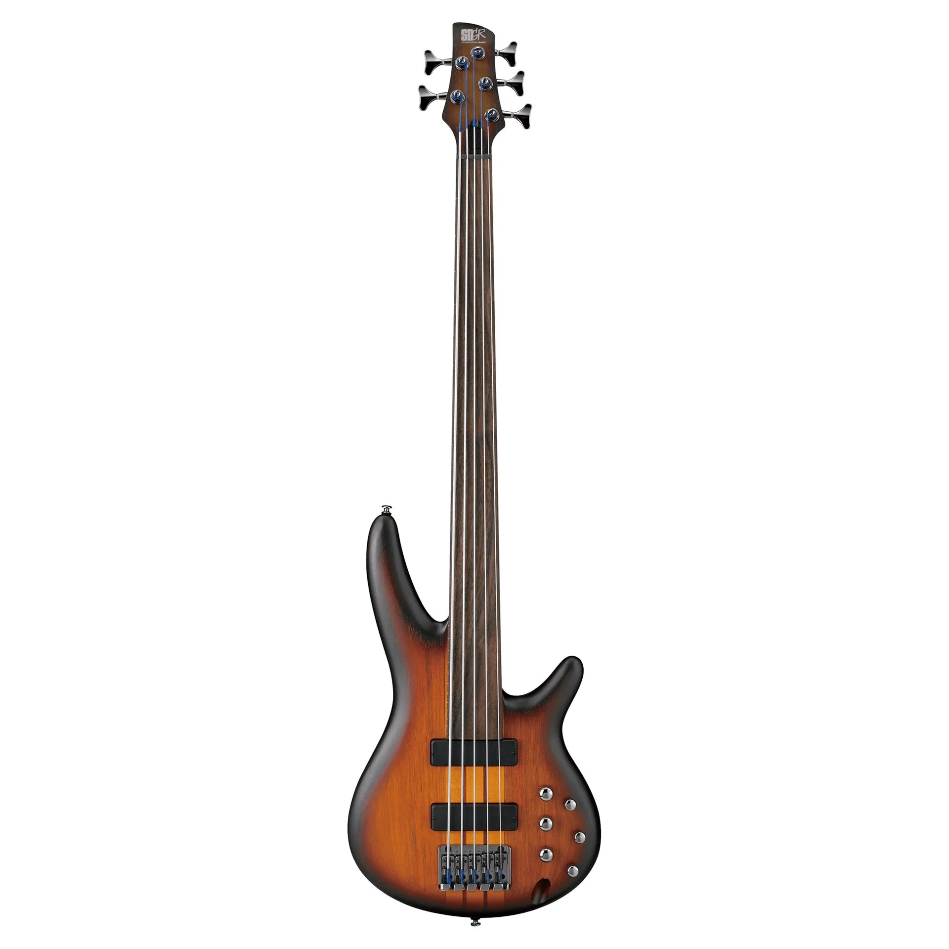 Ibanez SRF705 SR Series Fretless 5 String Bass Guitar - Brown Burst Flat - Image 5