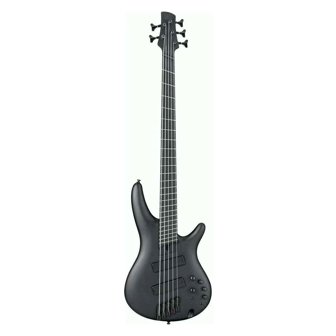 Ibanez SRMS625EX Iron Label 5-String Electric Bass Guitar in Black Flat - Image 9