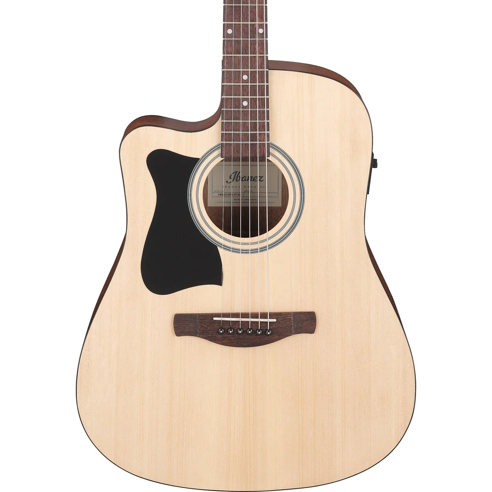 Ibanez V Series V40CE Left-Handed Dreadnought Cutaway Acoustic Guitar with Pickup - Open Pore Natural - Image 8