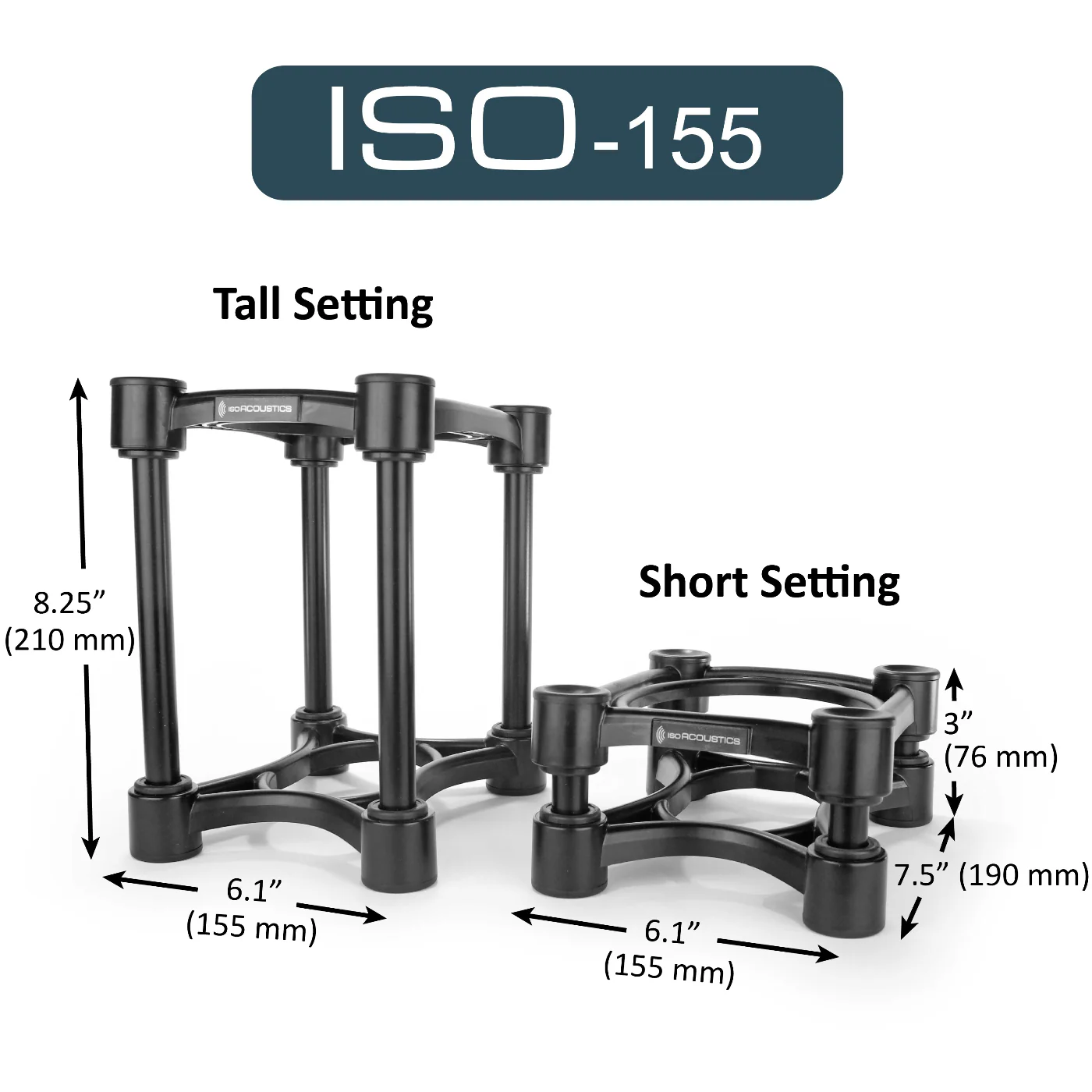 Iso Acoustics ISO-155 Monitor/Speaker Isolation Stand Pair - Medium - Image 4