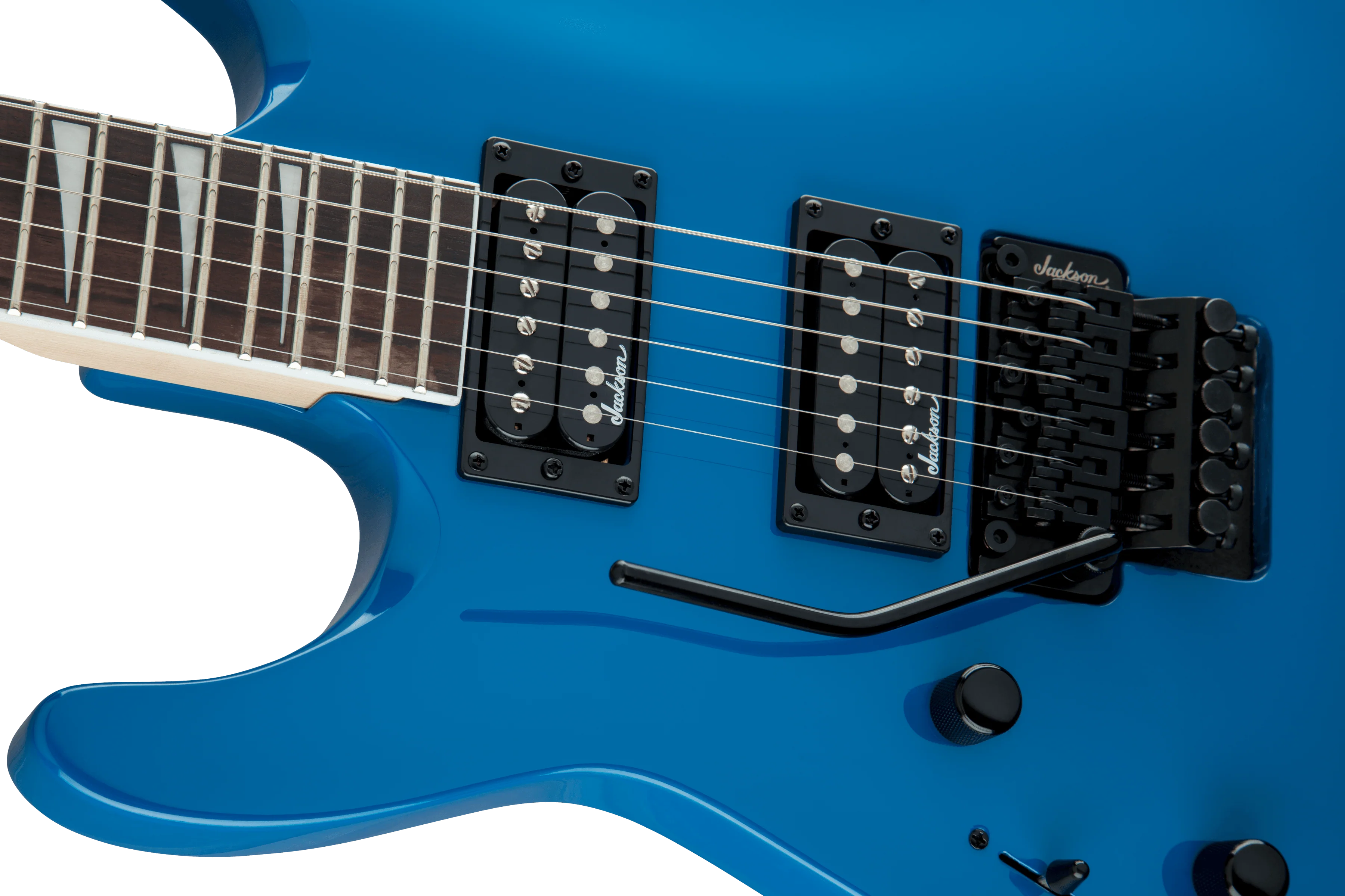 Jackson JS Series Dinky Arch Top JS32 DKA Left-handed Electric Guitar with Amaranth Fingerboard in Bright Blue - Image 4