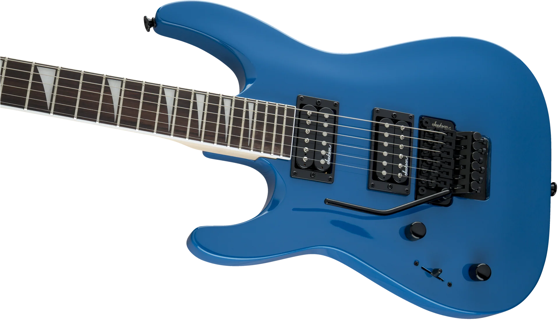 Jackson JS Series Dinky Arch Top JS32 DKA Left-handed Electric Guitar with Amaranth Fingerboard in Bright Blue - Image 5