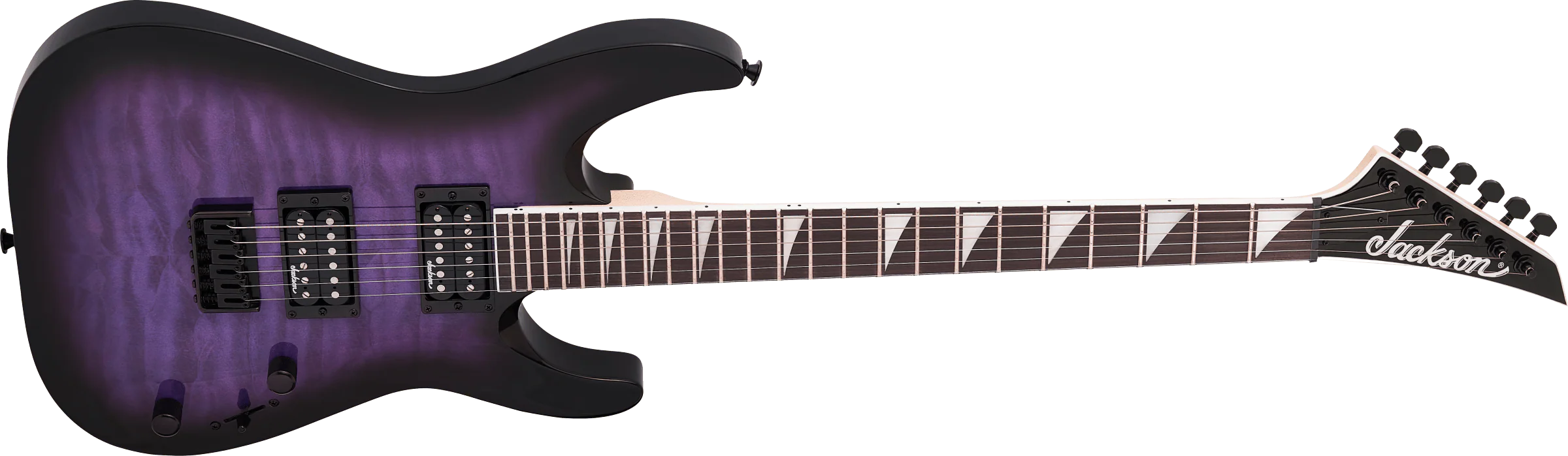 Jackson JS Series Dinky Arch Top JS32Q DKA HT Electric Guitar with Amaranth Fingerboard in Transparent Purple Burst - Image 3