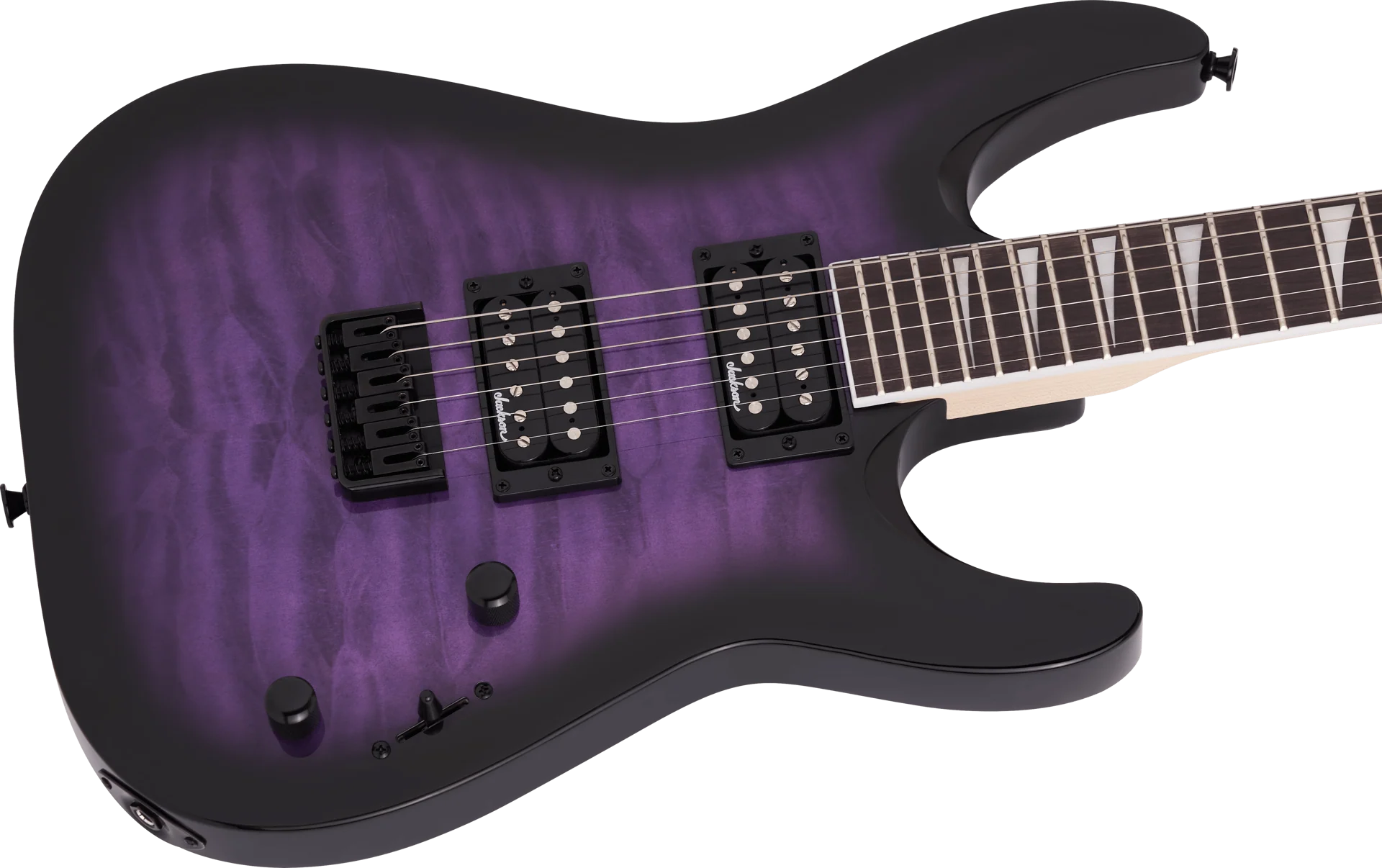 Jackson JS Series Dinky Arch Top JS32Q DKA HT Electric Guitar with Amaranth Fingerboard in Transparent Purple Burst - Image 5