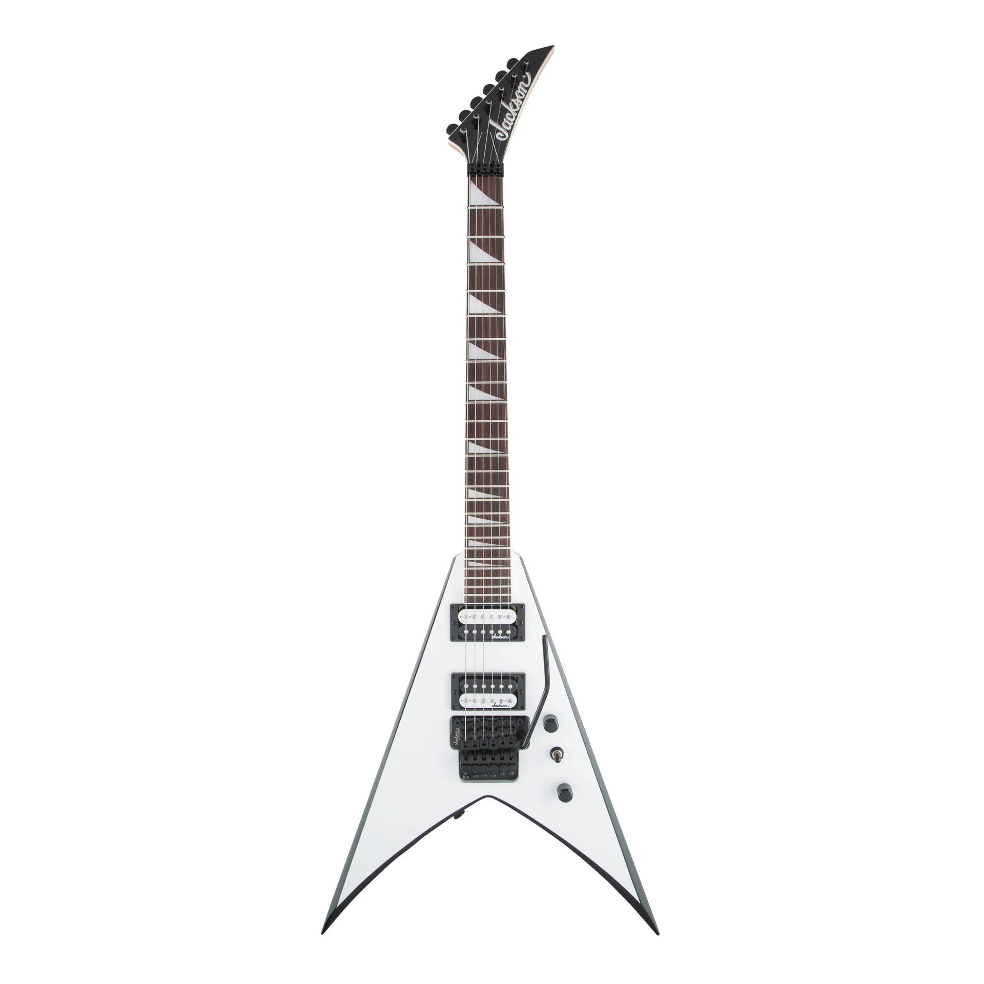 Jackson JS Series King V JS32 Electric Guitar with Amaranth Fingerboard in White with Black Bevels