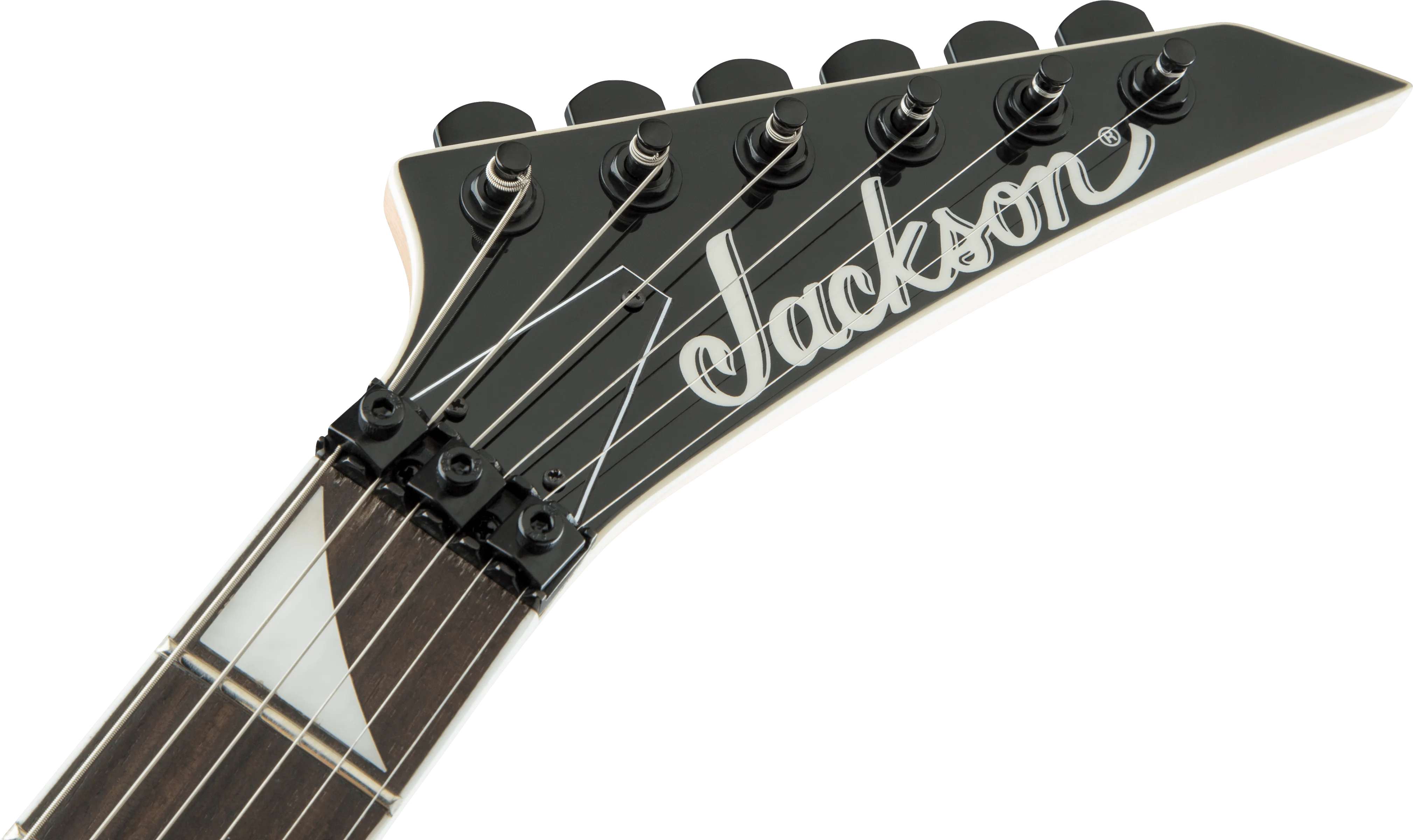 Jackson JS Series Rhoads JS32 Electric Guitar with Amaranth Fingerboard in Black with White Bevels - Image 6