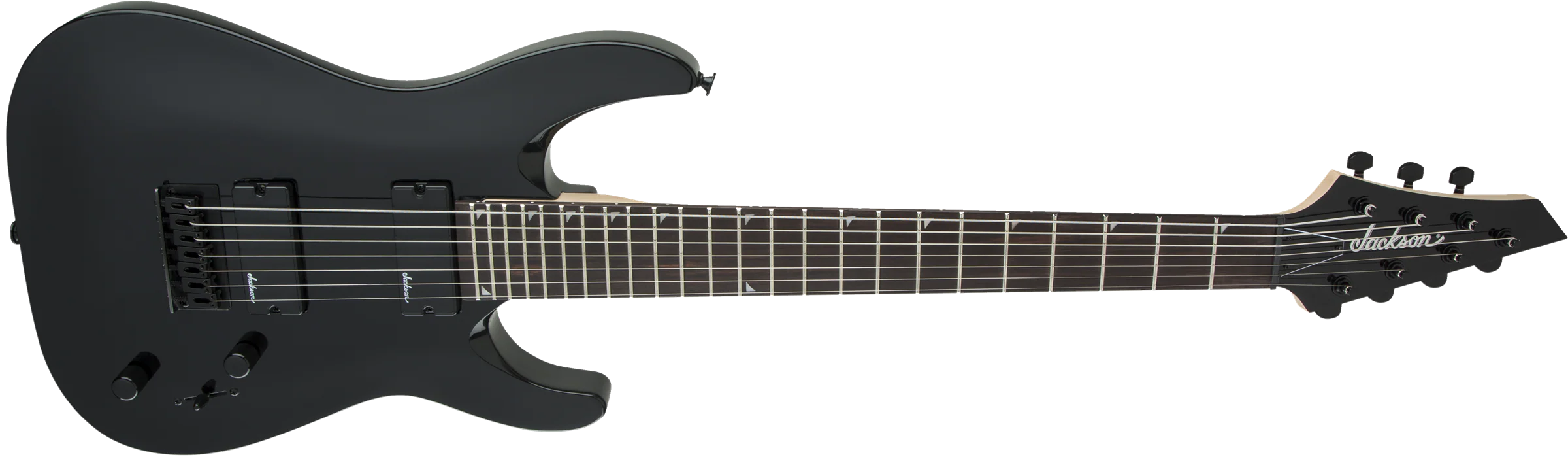Jackson JS22-7 Dinky Arch Top 7-String Electric Guitar with Amaranth Fingerboard in Gloss Black - Image 4
