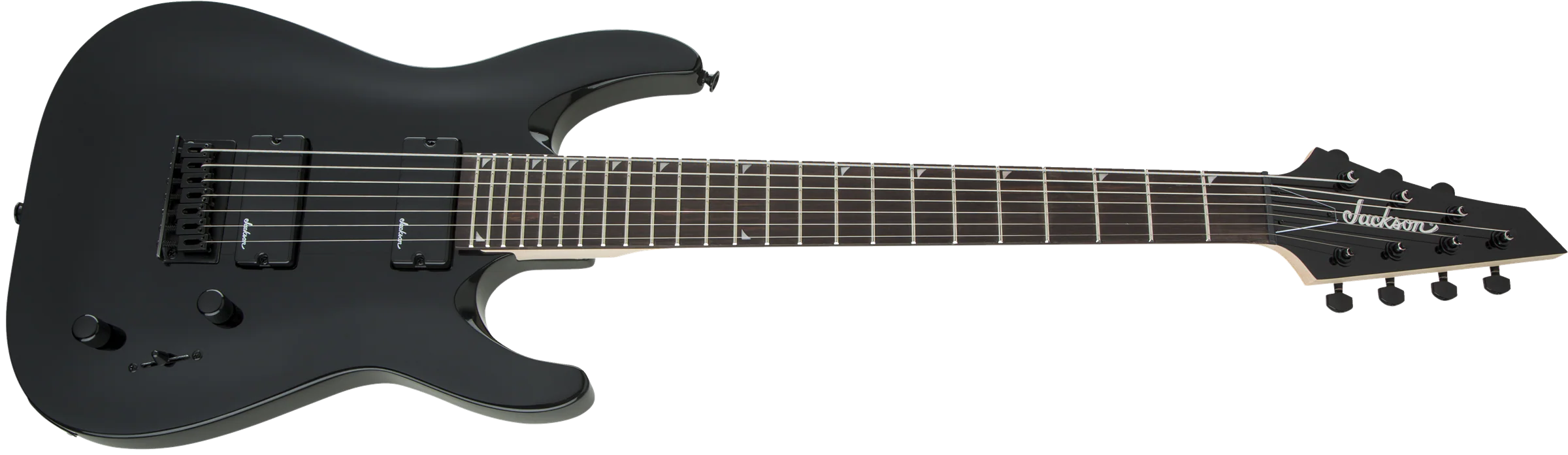 Jackson JS22-7 Dinky Arch Top 7-String Electric Guitar with Amaranth Fingerboard in Gloss Black - Image 5