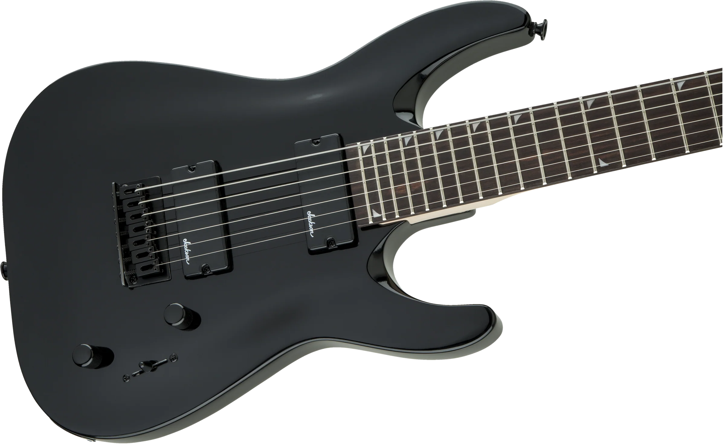 Jackson JS22-7 Dinky Arch Top 7-String Electric Guitar with Amaranth Fingerboard in Gloss Black - Image 7