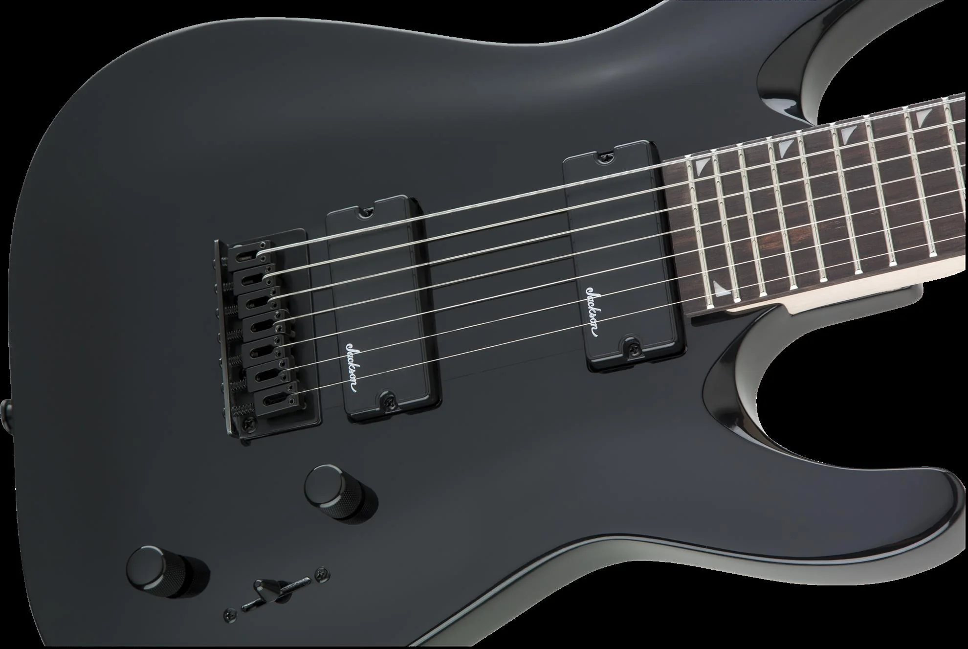 Jackson JS22-7 Dinky Arch Top 7-String Electric Guitar with Amaranth Fingerboard in Gloss Black - Image 9