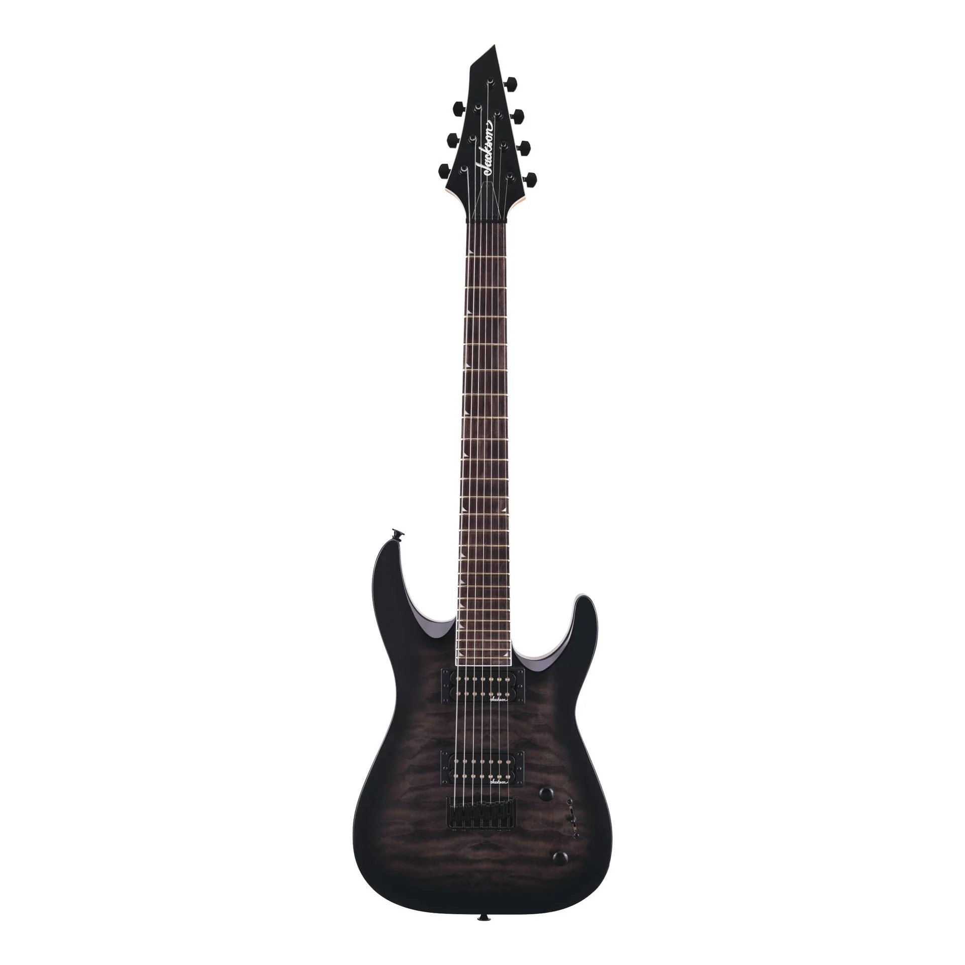 Jackson JS22-7 Dinky Arch Top 7-String Electric Guitar in Transparent Black Burst