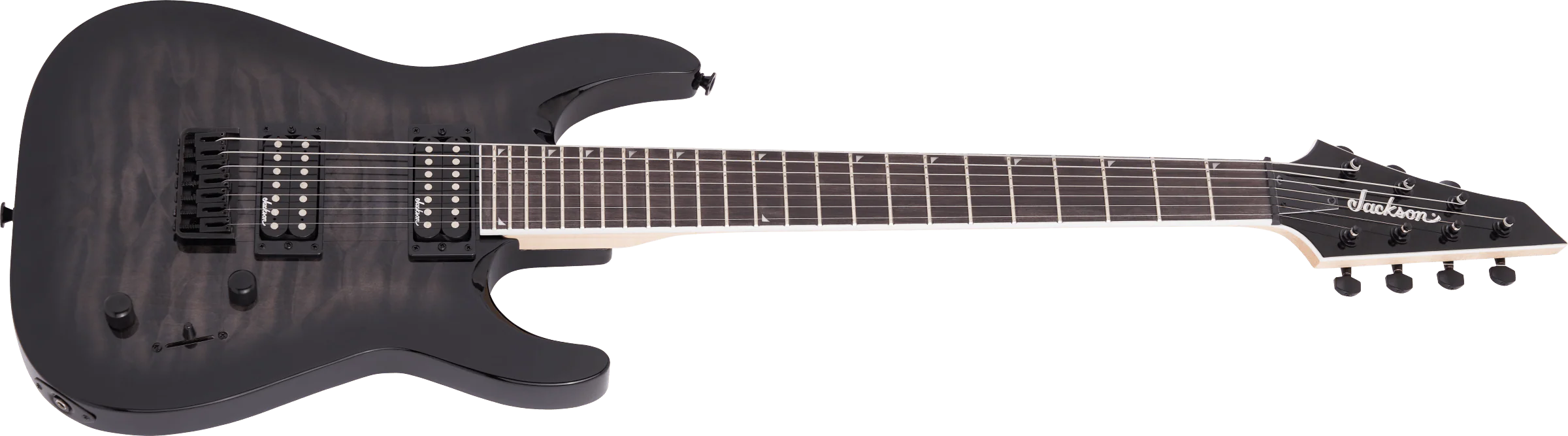 Jackson JS22-7 Dinky Arch Top 7-String Electric Guitar in Transparent Black Burst - Image 3
