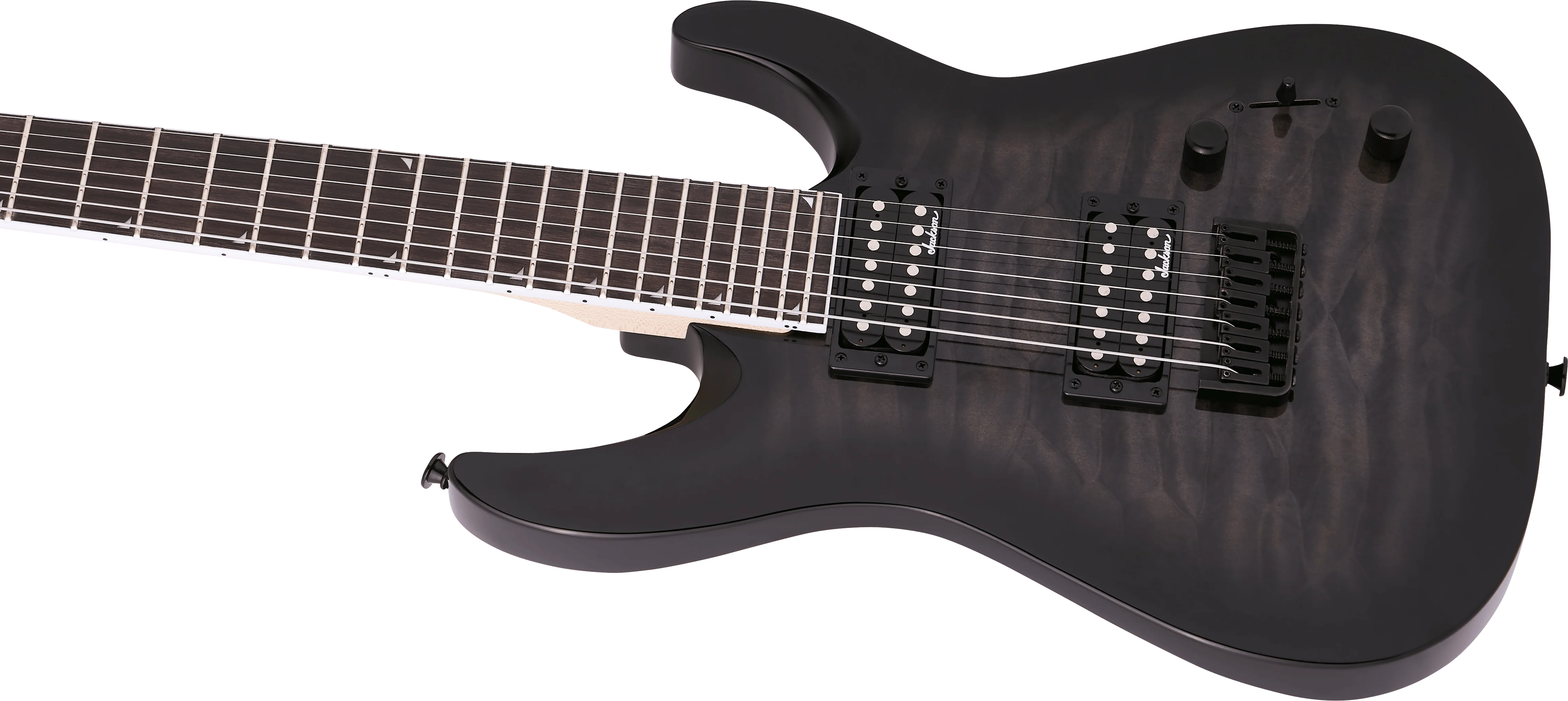 Jackson JS22-7 Dinky Arch Top 7-String Electric Guitar in Transparent Black Burst - Image 6