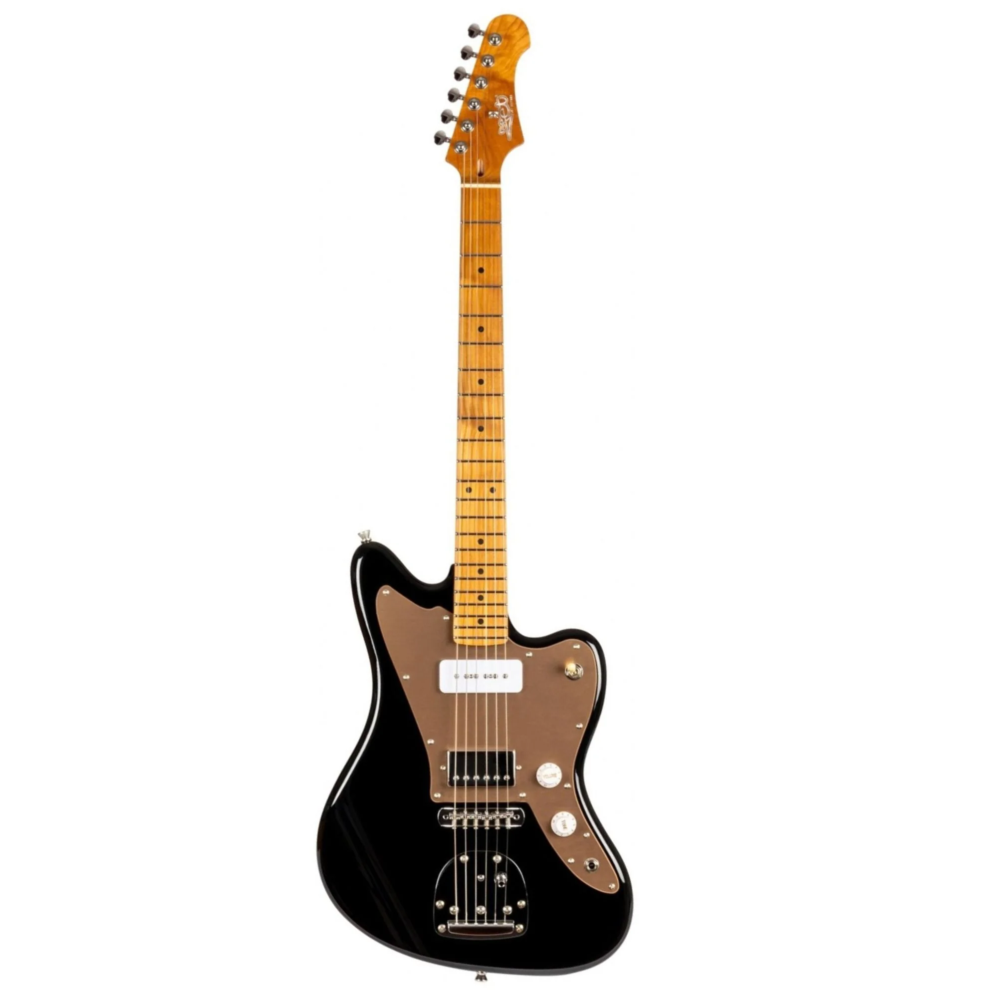 Jet JJ-350 H/P90 Electric Guitar with Roasted Maple Fretboard - Black