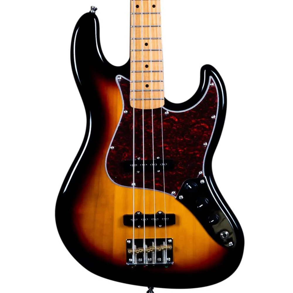 Jet JJB-300 4-String Bass Guitar with Maple Fretboard - Sunburst - Image 3