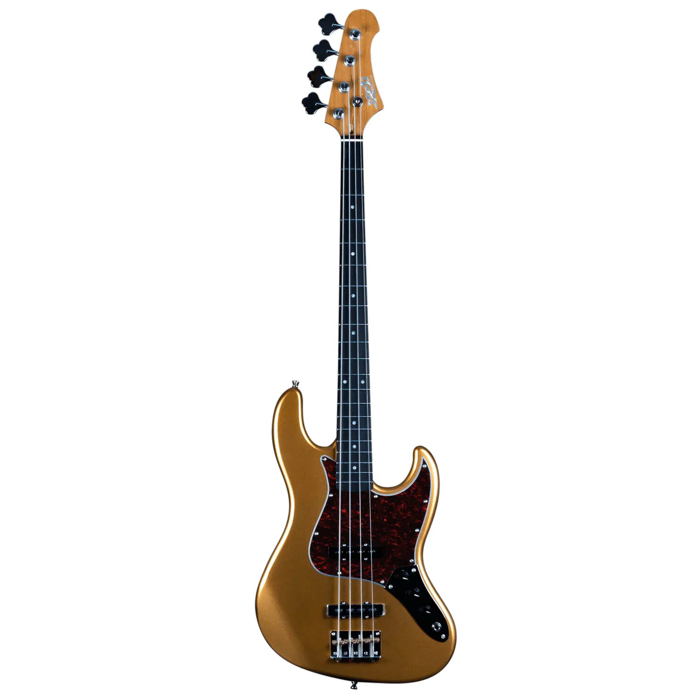 Jet JJB-300 4-String Bass Guitar with Rosewood Fretboard - Gold - Image 2