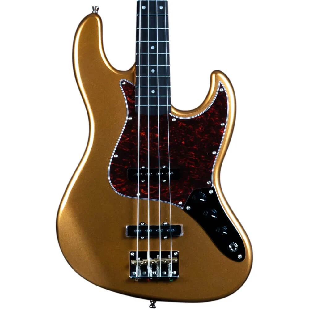 Jet JJB-300 4-String Bass Guitar with Rosewood Fretboard - Gold - Image 6