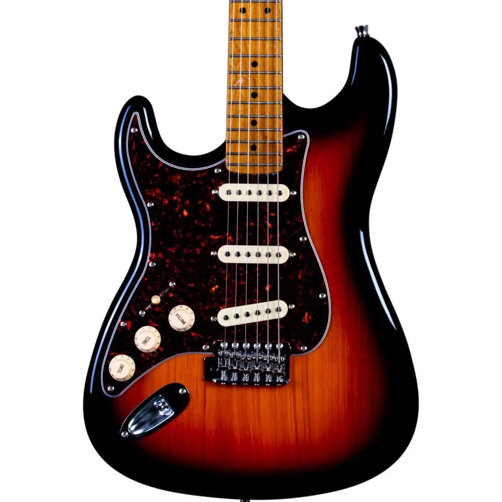 Jet JS-300 SSS Left-Handed Electric Guitar with Maple Fretboard - Sunburst - Image 2