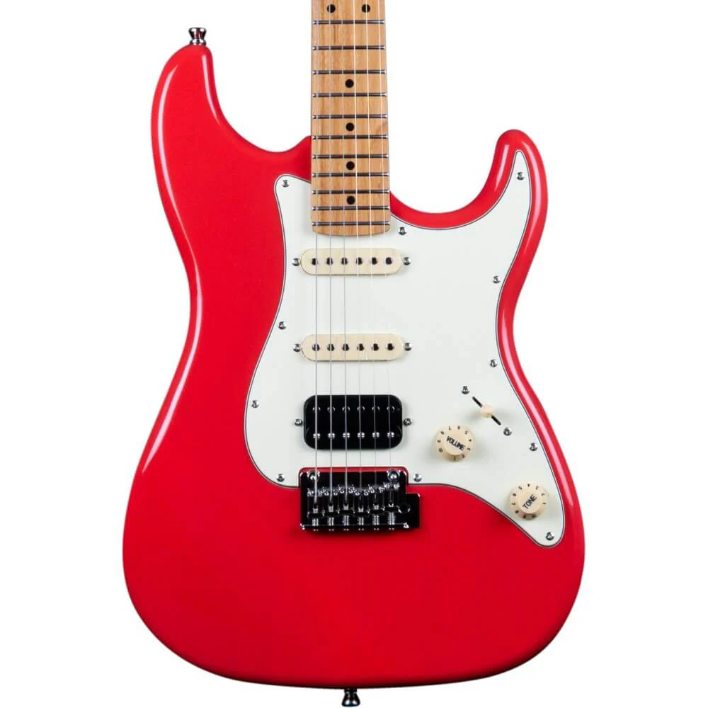 Jet JS-400 HSS Electric Guitar with Maple Fretboard - Coral Red - Image 3