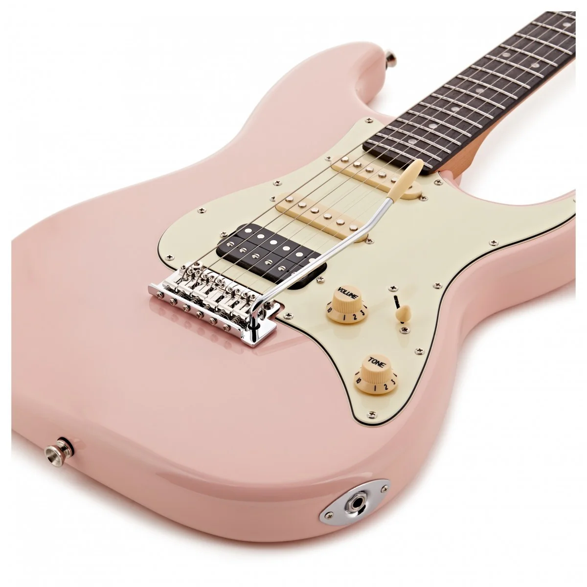Jet JS-400 HSS Electric Guitar with Rosewood Fretboard - Shell Pink - Image 3