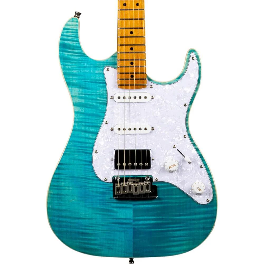 Jet JS-450 HSS Electric Guitar with Maple Fretboard - Ocean Blue - Image 2